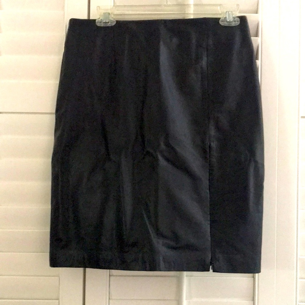 Leather Pencil Skirt With Side Zipper